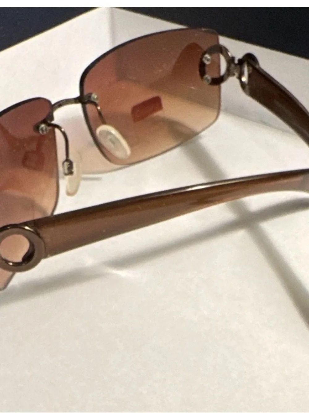 Men's Rimless Sunglasses with Brown Gradient Lenses